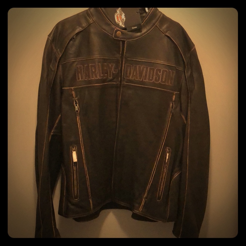 Harley-Davidson Dark Brown Leather Riding Jacket